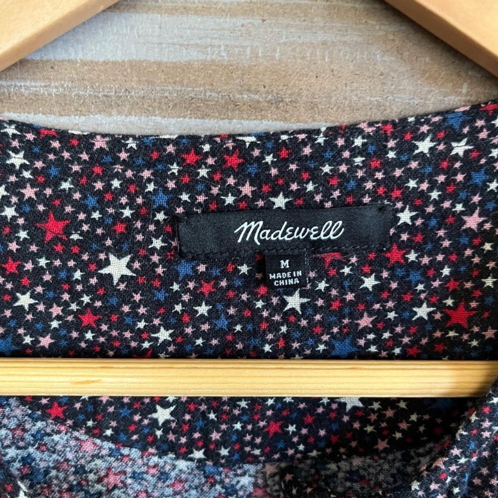 Madewell Studio Ruffle Hem Top Starry Night Preppy Boho Summer - Picture 3 of 6